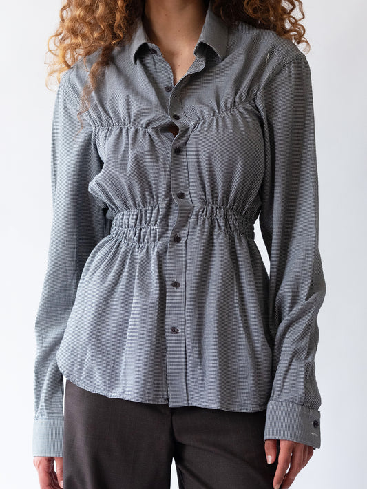 Square Elastic Shirt Black/White