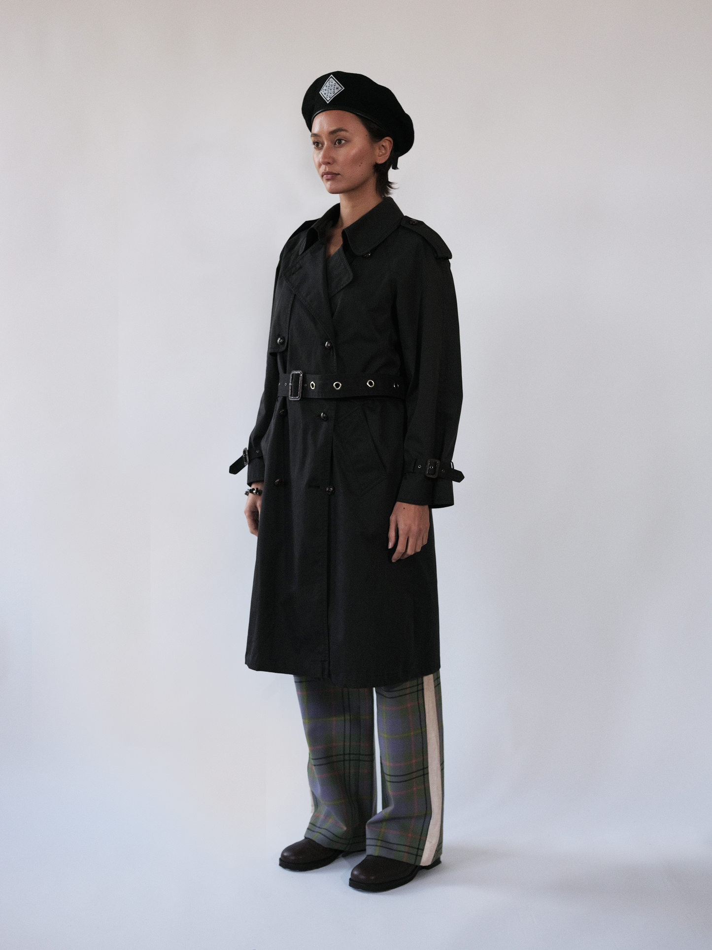 Celosia Dark Eyelit Belt Trench