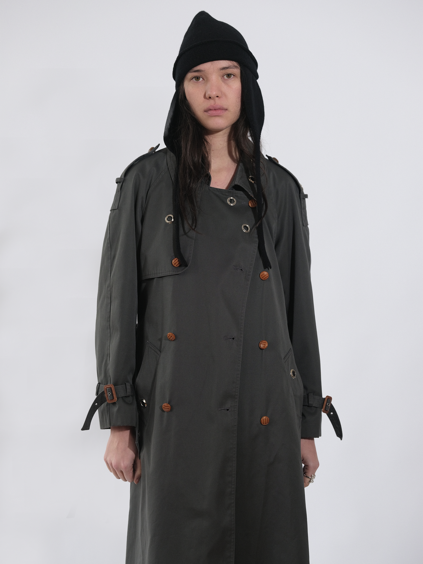 Green Eyelet Trench