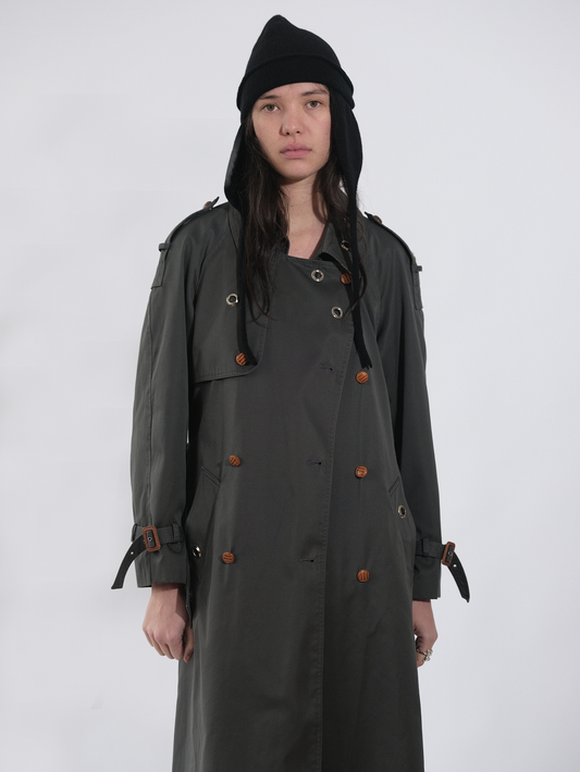 Green Eyelet Trench