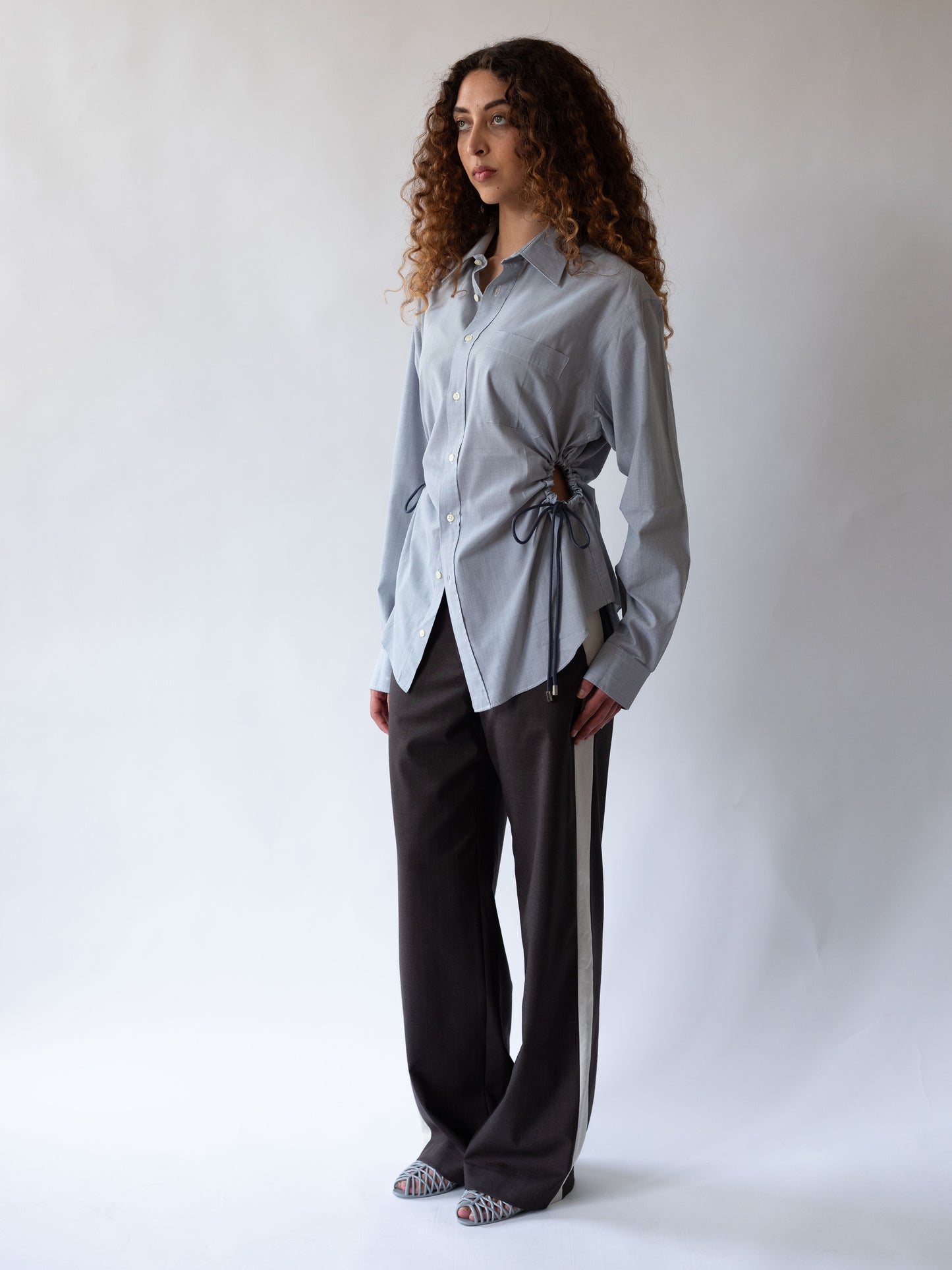Square Cinch Skirt Grey/Blue