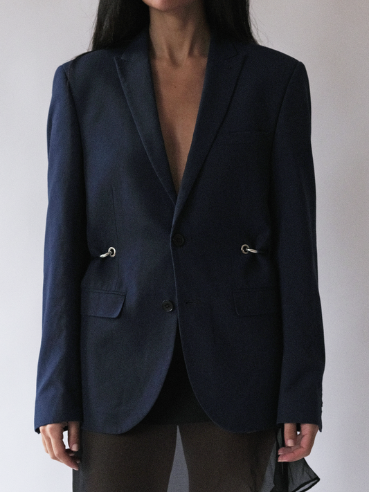 Navy hardware front blazer