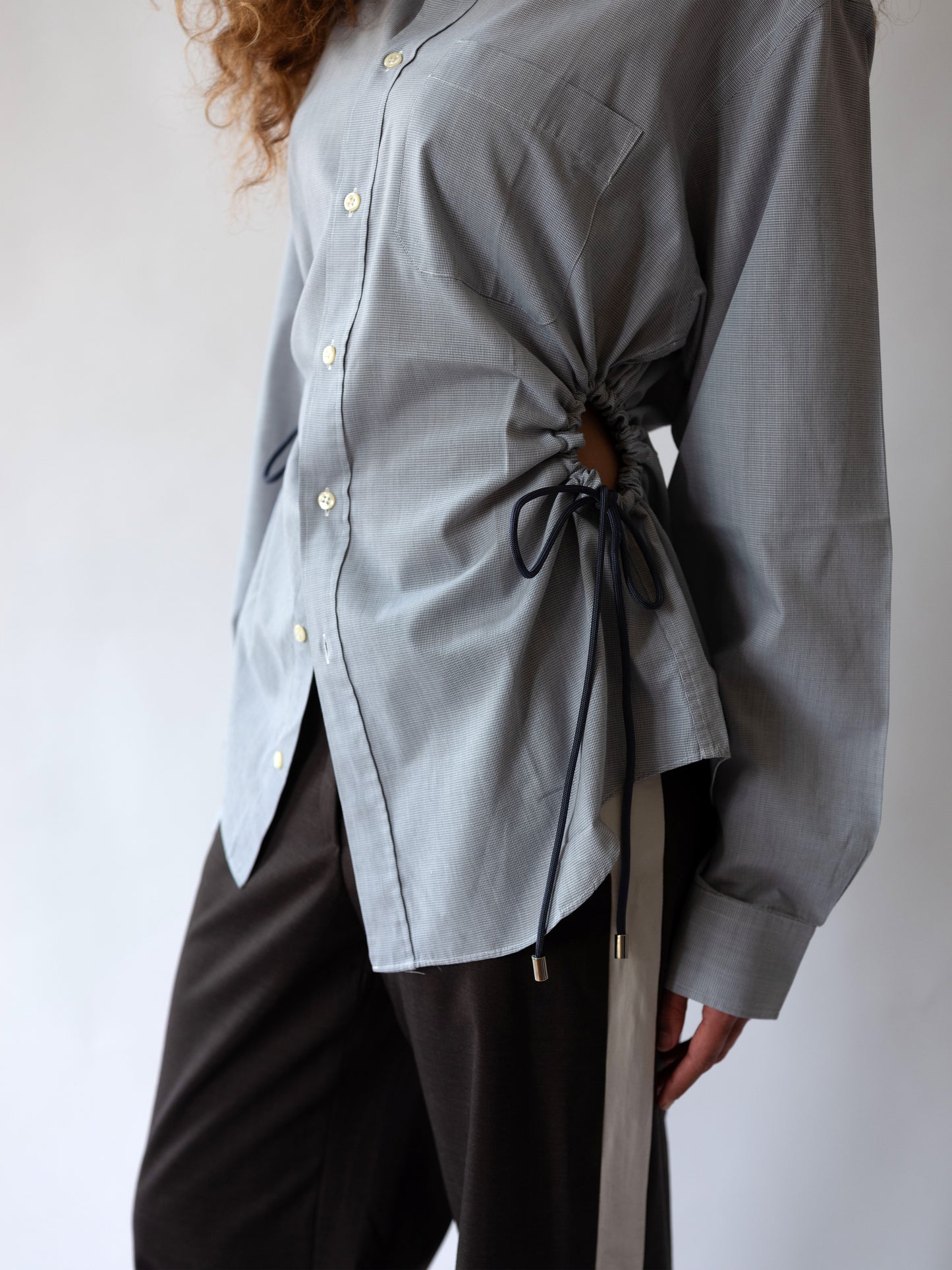 Square Cinch Skirt Grey/Blue