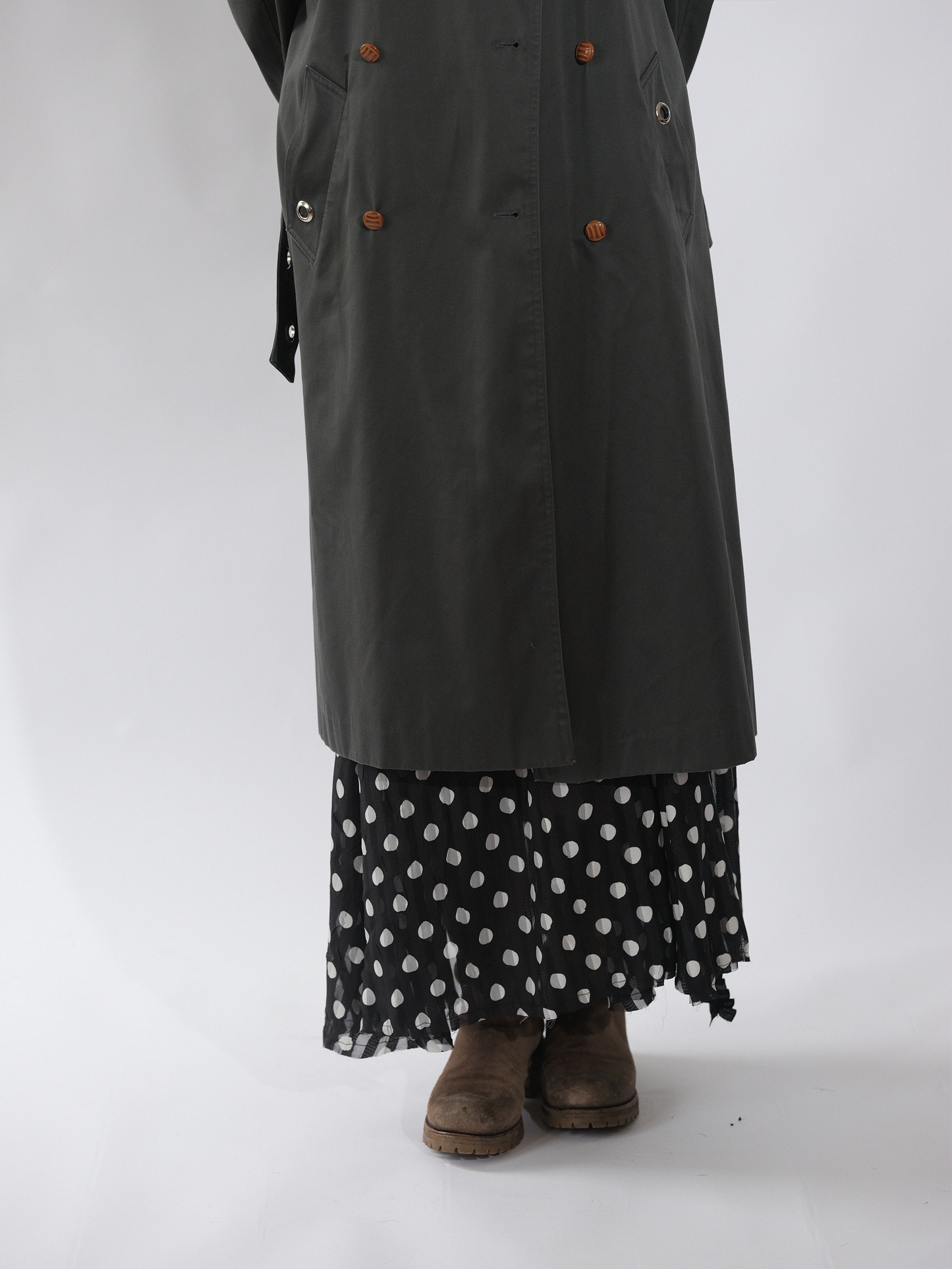 Green Eyelet Trench
