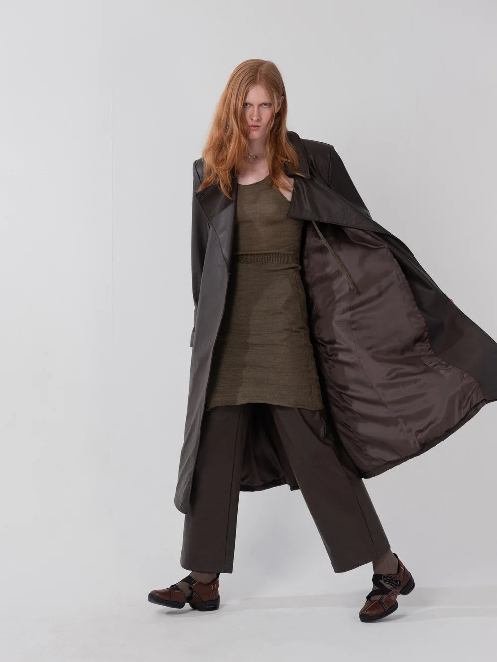 Mili Faux leather trench coat