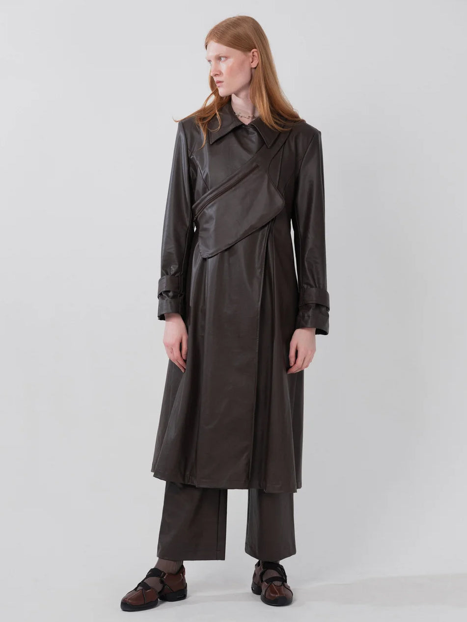 Mili Faux leather trench coat