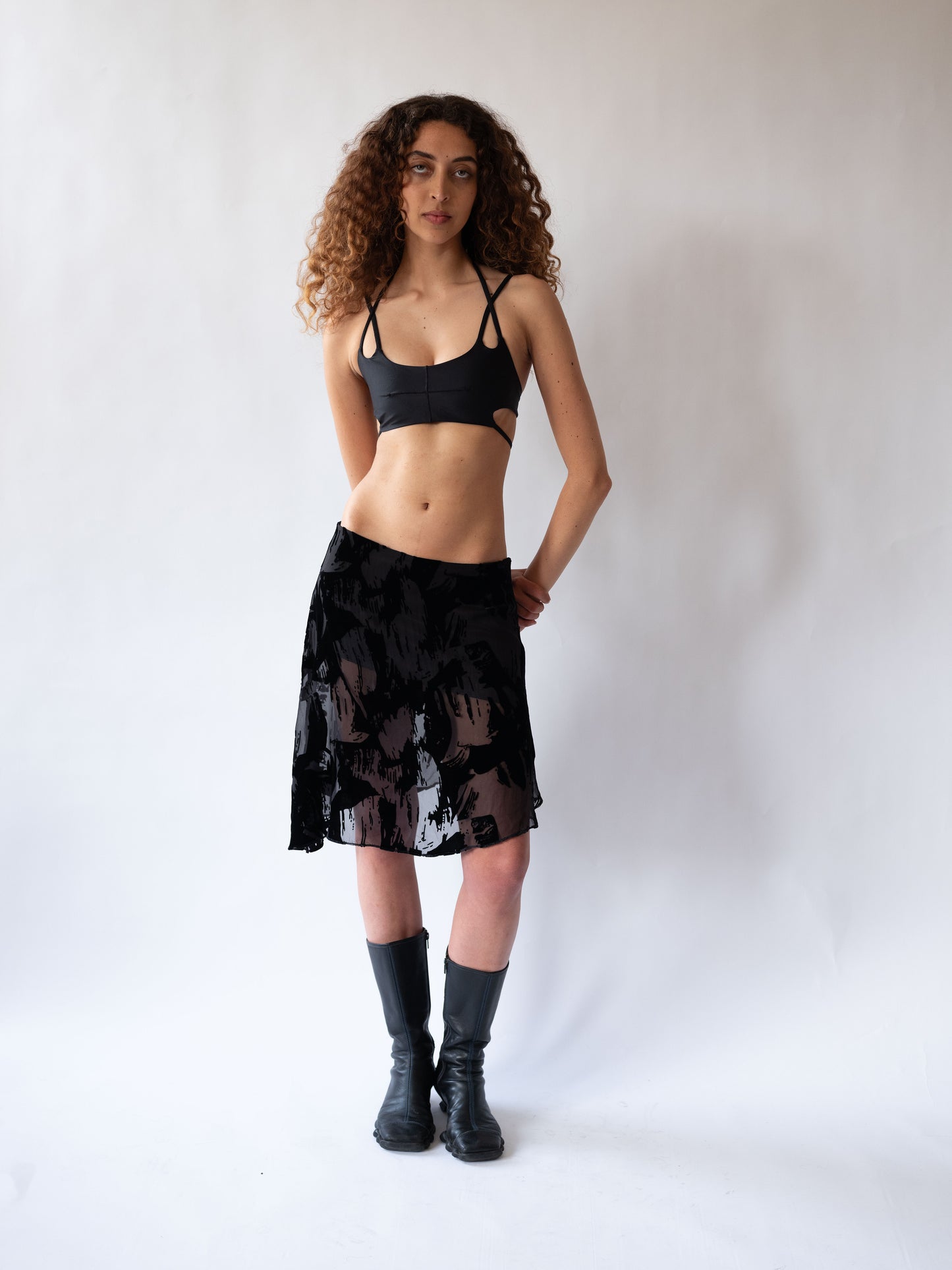 Asymmetrical Devore Skirt