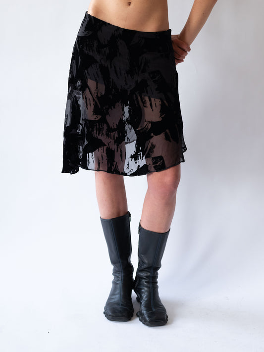 Asymmetrical Devore Skirt