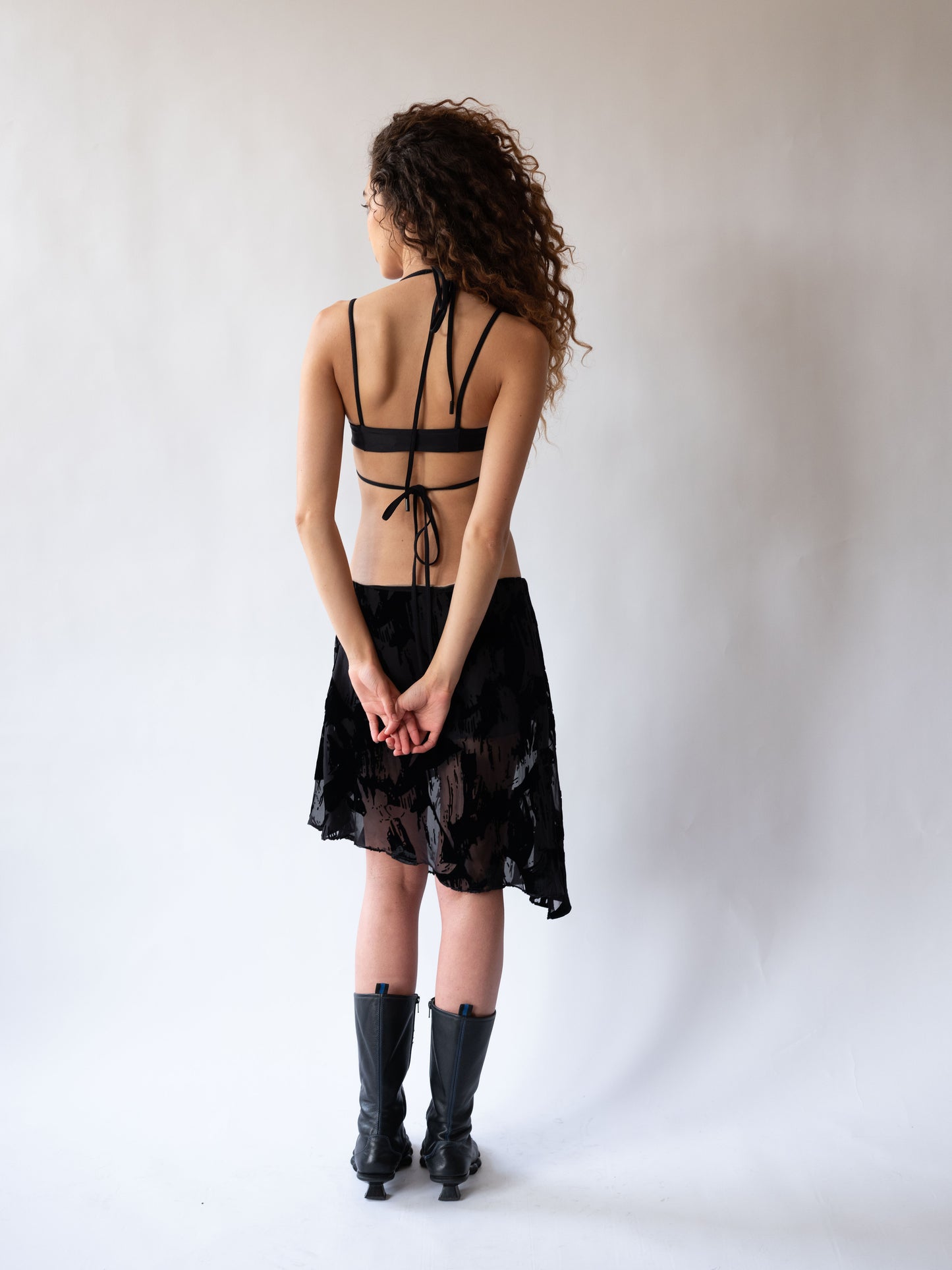 Asymmetrical Devore Skirt