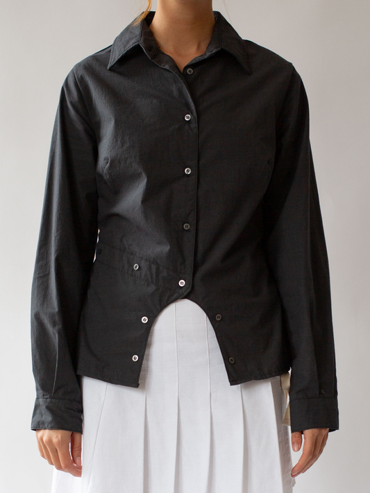 Meander Button Up Charcoal
