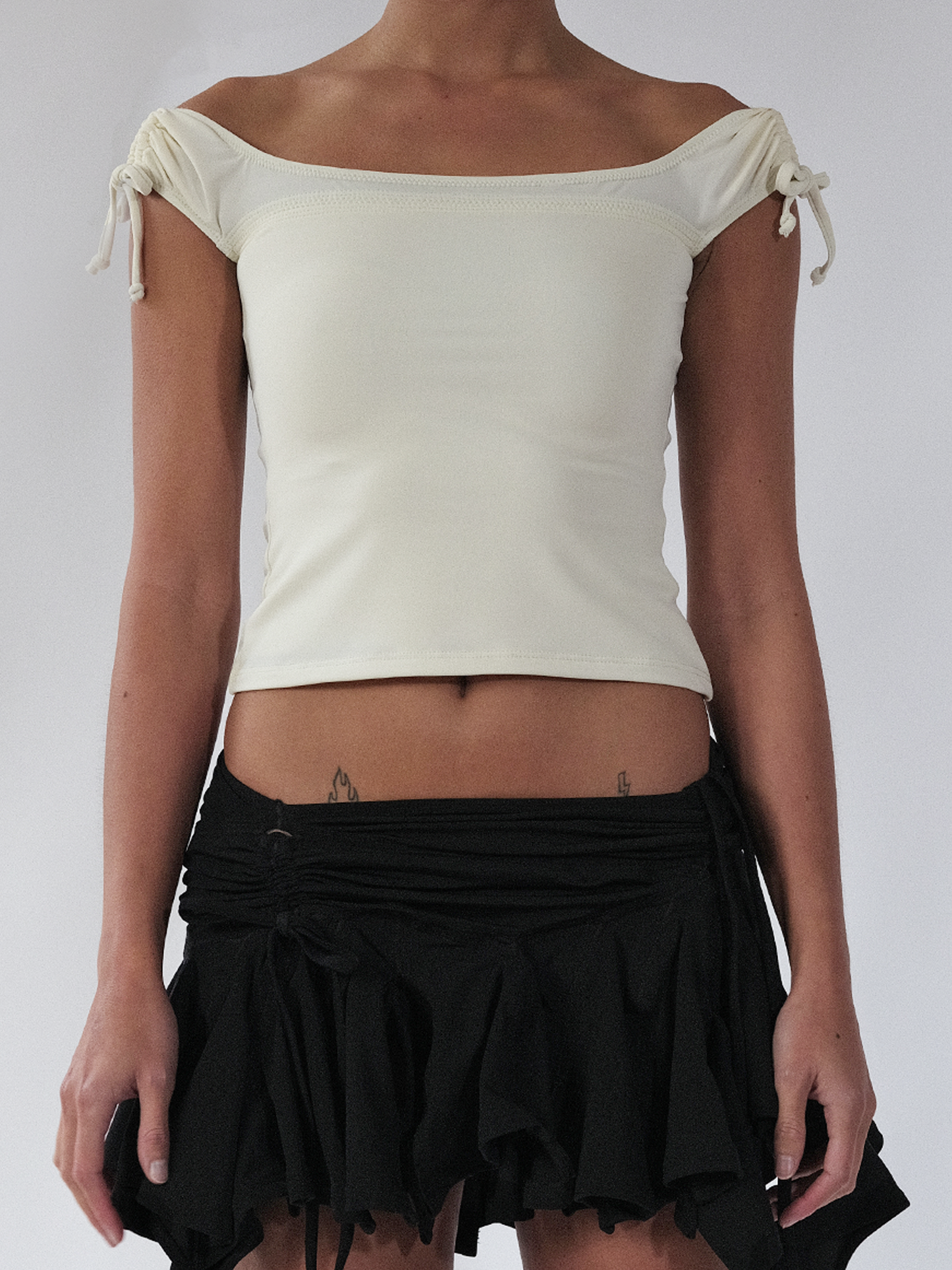 Scooped Tie Up Blouse