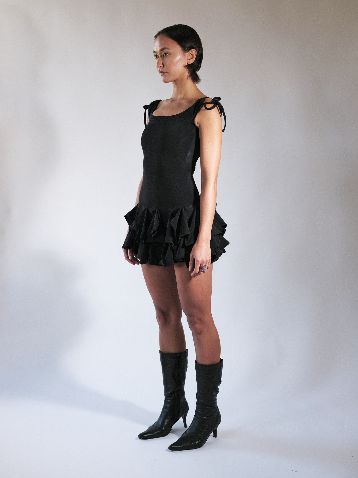 Scooped Tutu Dress Black