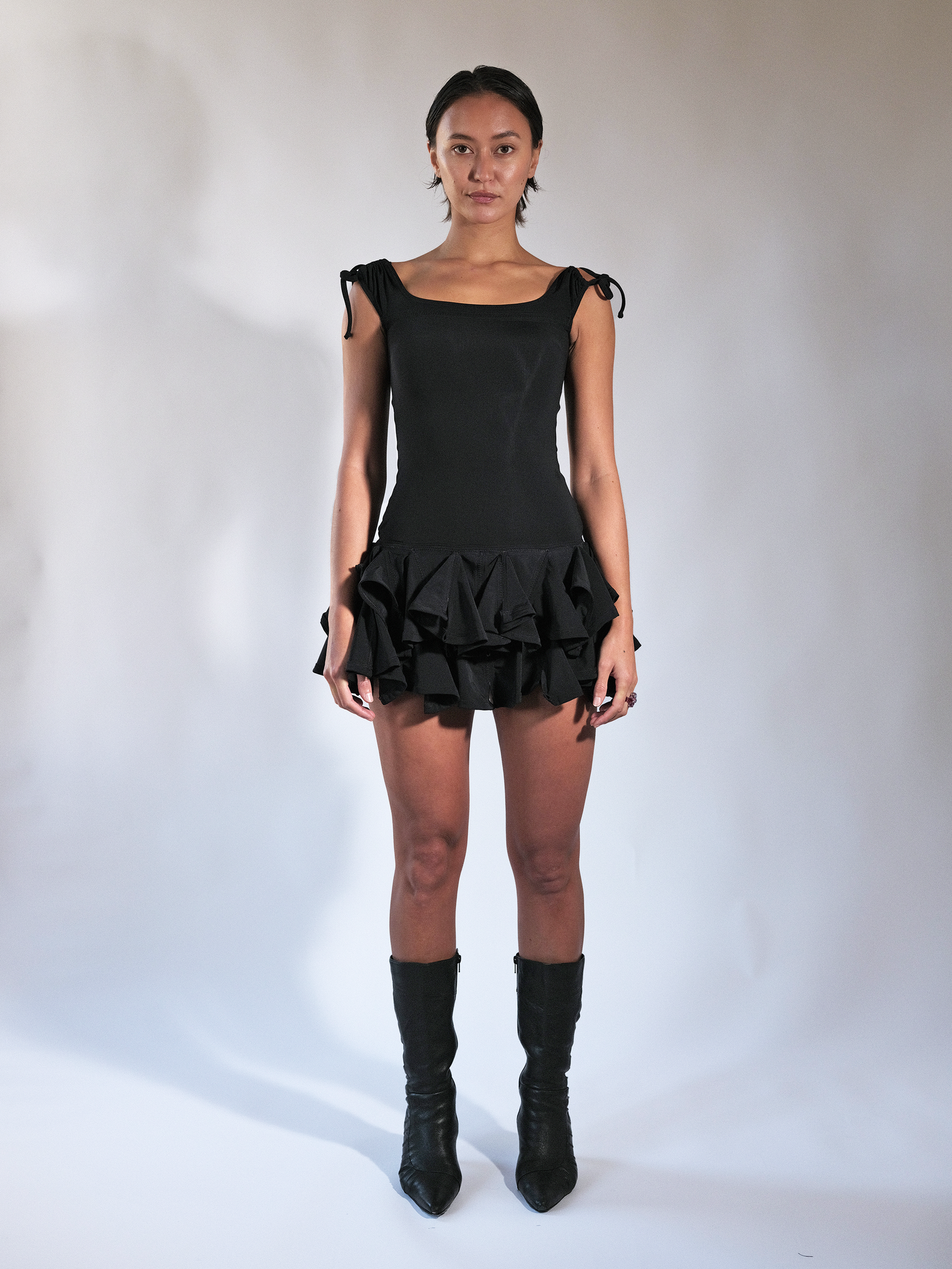 Scooped Tutu Dress Black