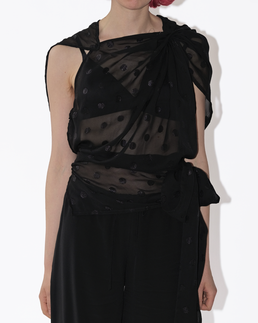 Eva Top- Black Spotty