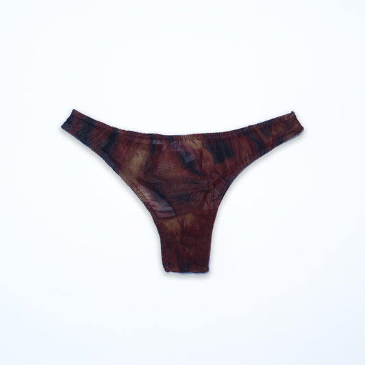 Faux  'Fur'  Mesh  Thong