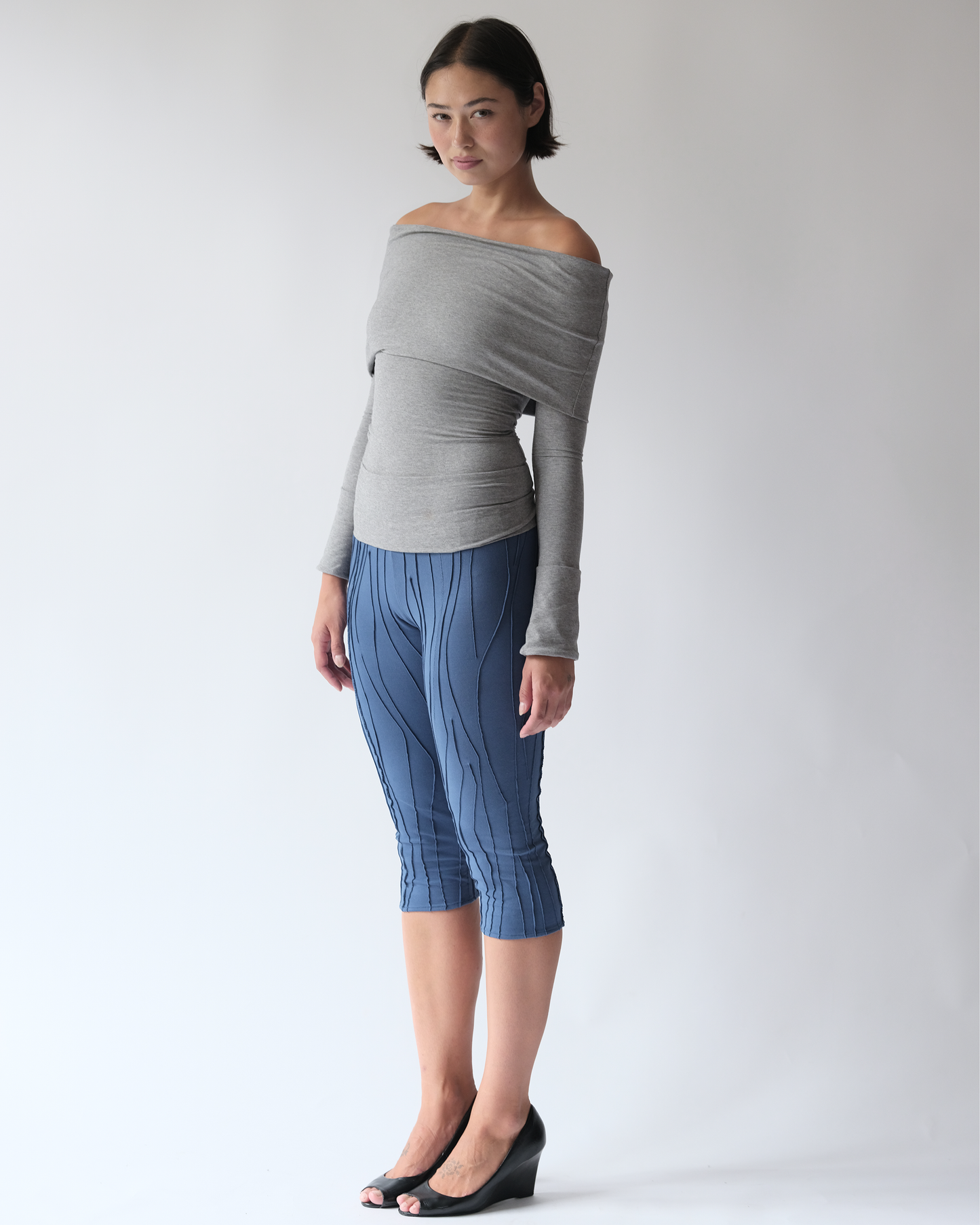 Off Shoulder Top Grey