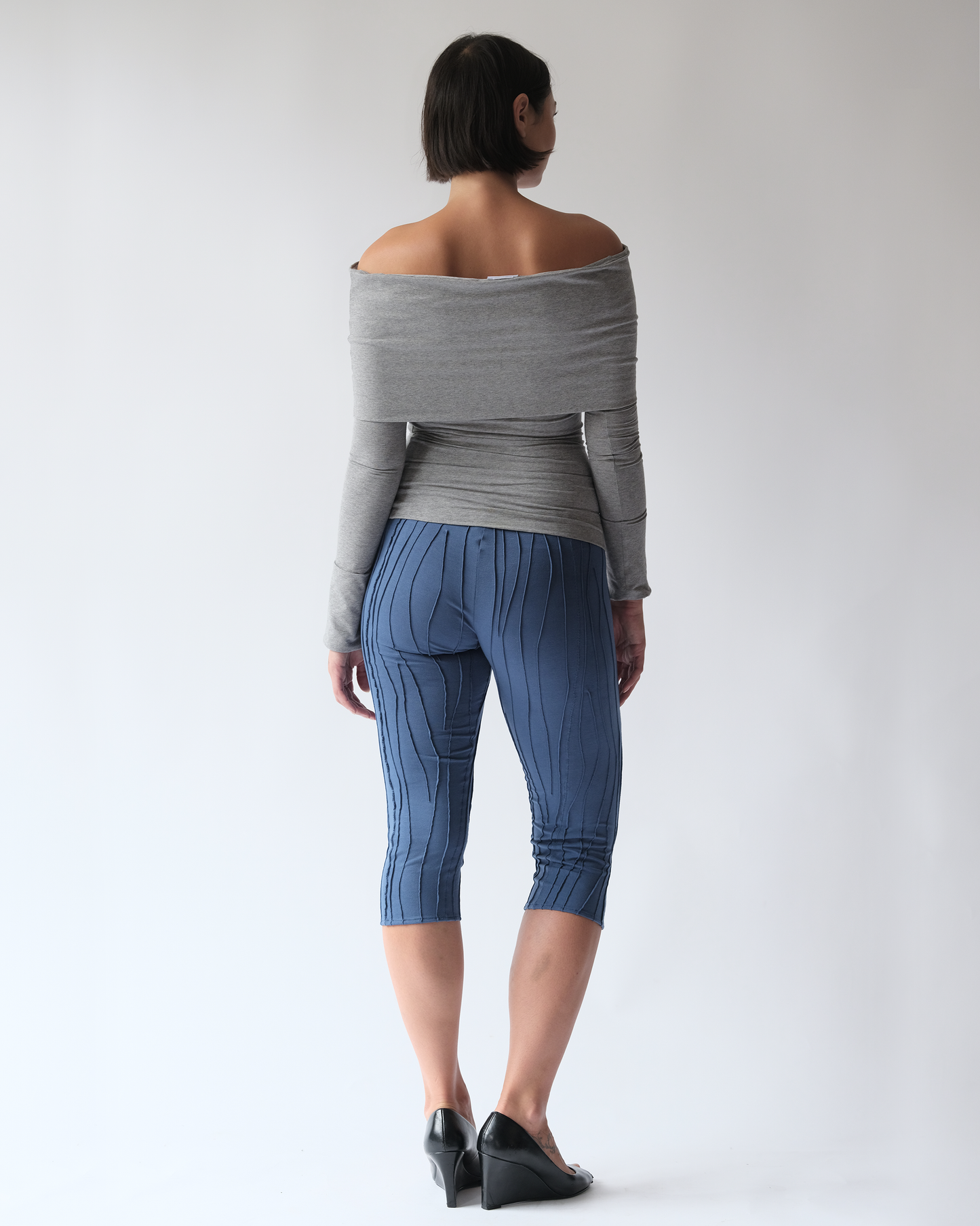 Off Shoulder Top Grey