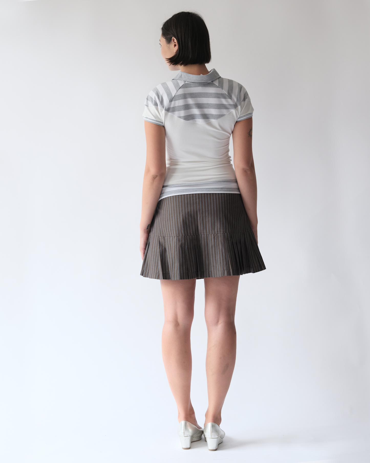 Polo Top White/Grey