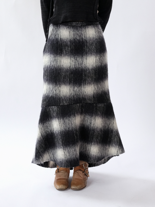 Furry Plaid Skirt