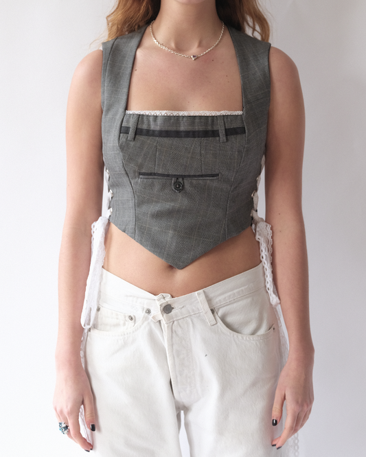 Grey Sexretary Corset