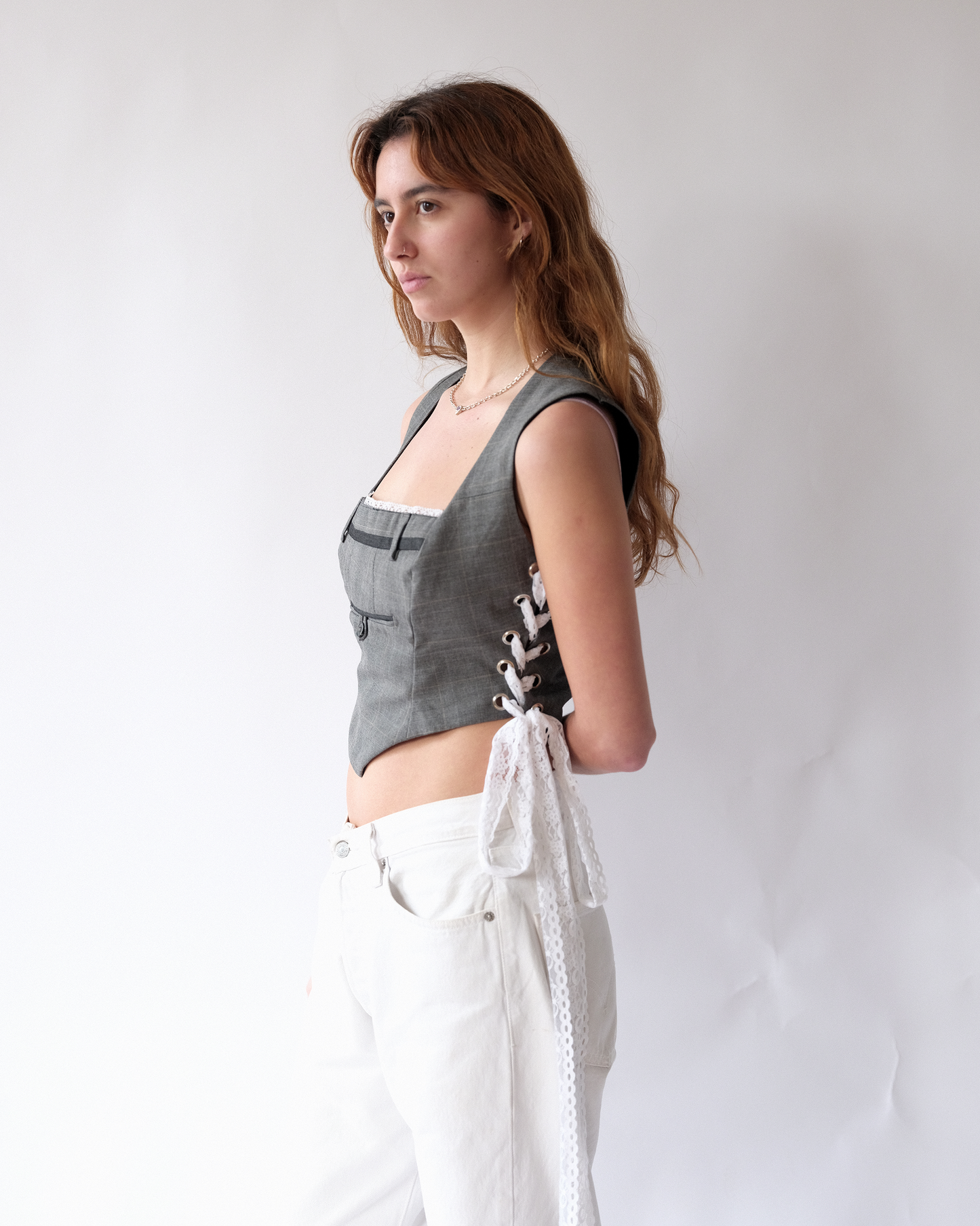 Grey Sexretary Corset