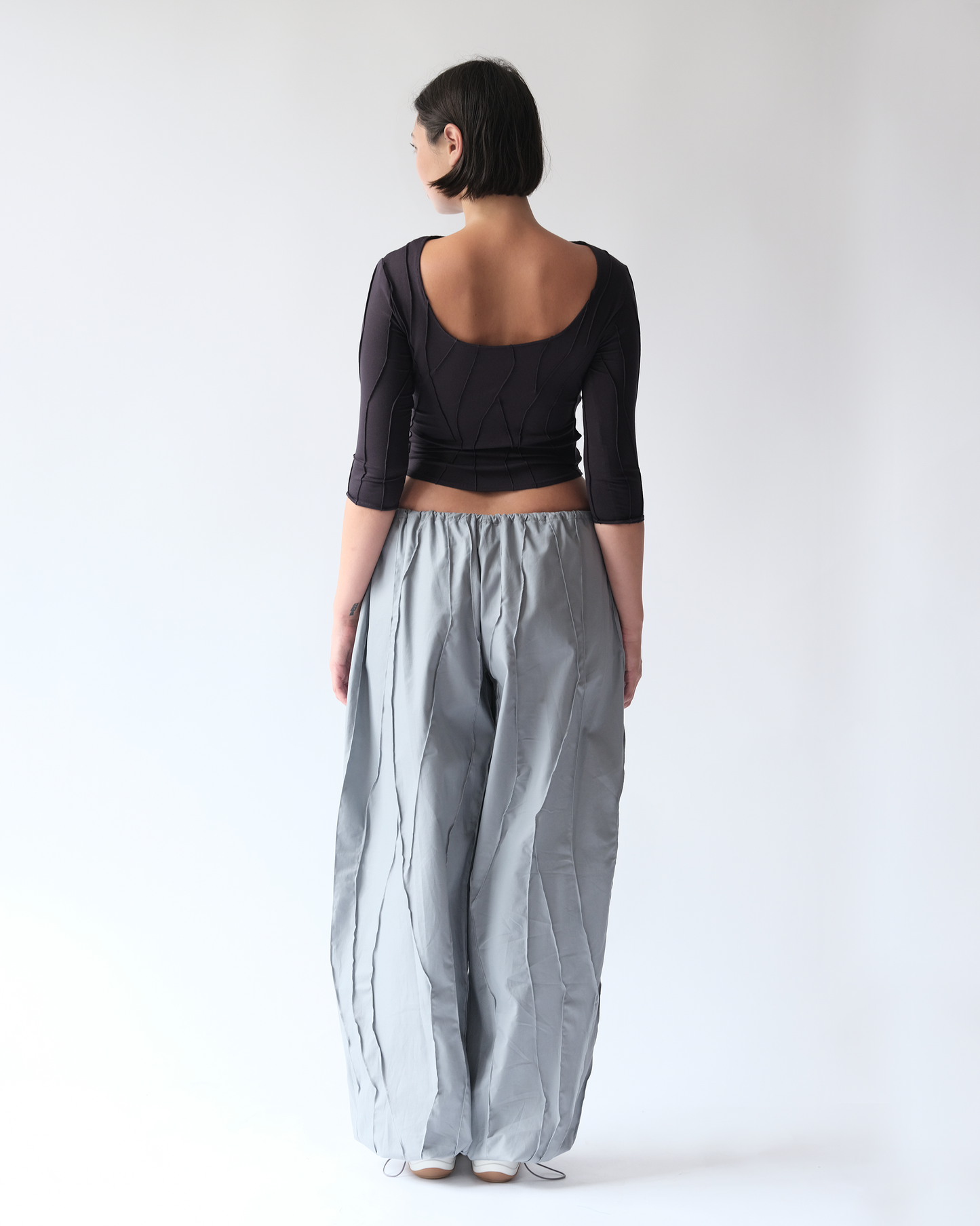 Elbow Length Blouse  Dark Grey