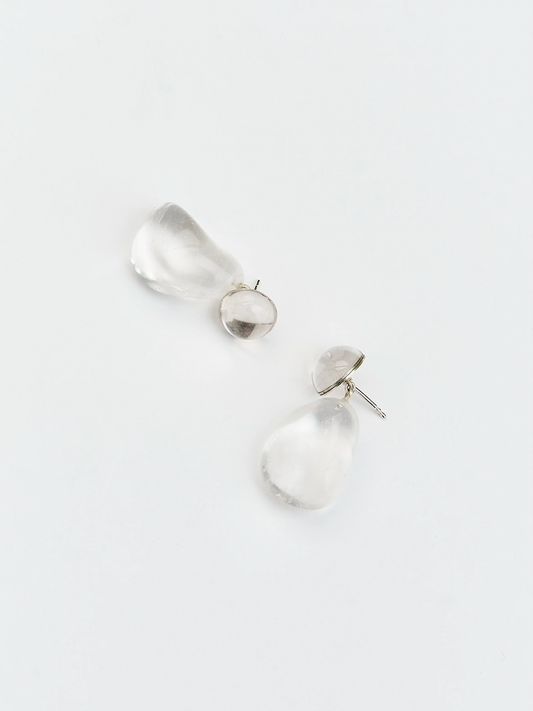 Pebble Earrings No.1 Rock Crystal