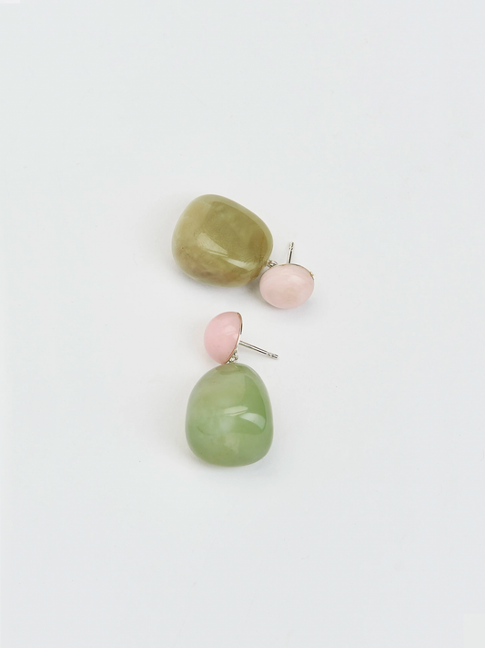 pebbles earrings pink/green