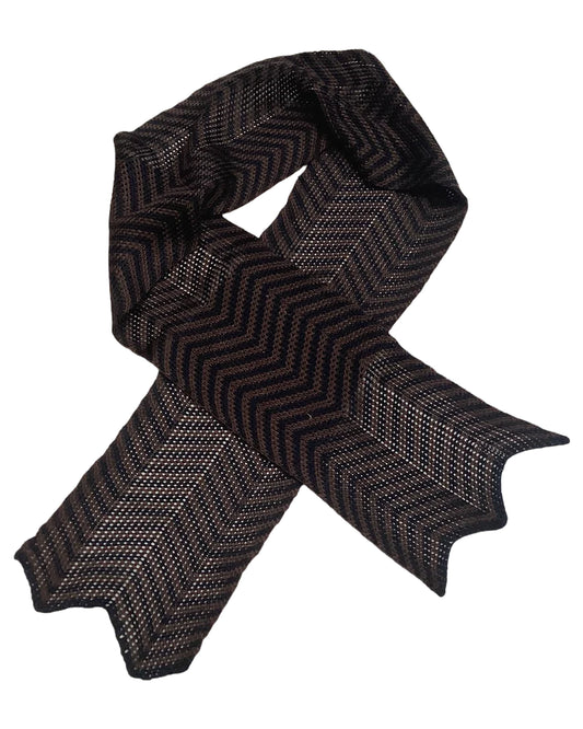 Chevron Necktie Chocolate/Navy