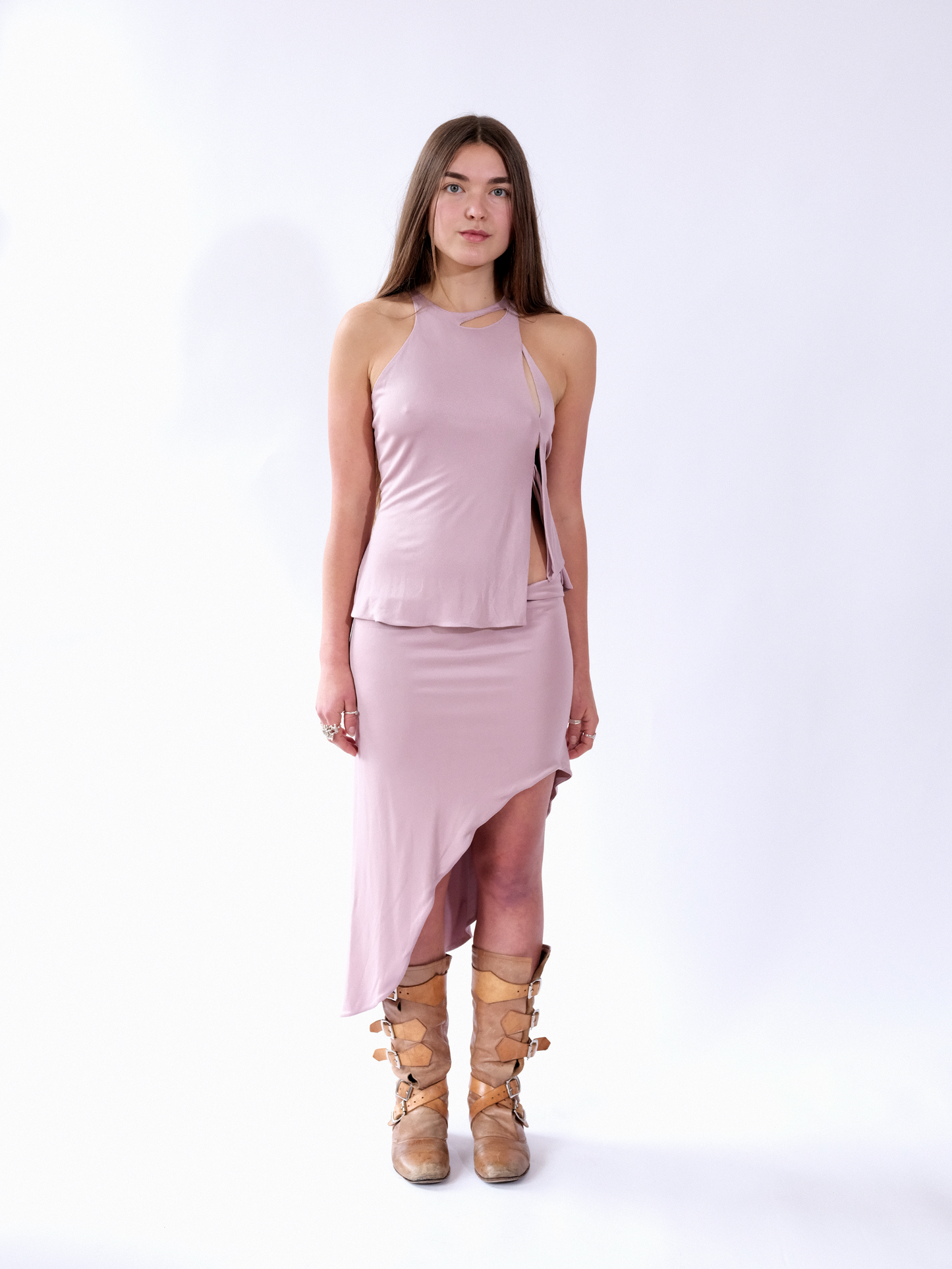 Asymmetric Skirt Pink