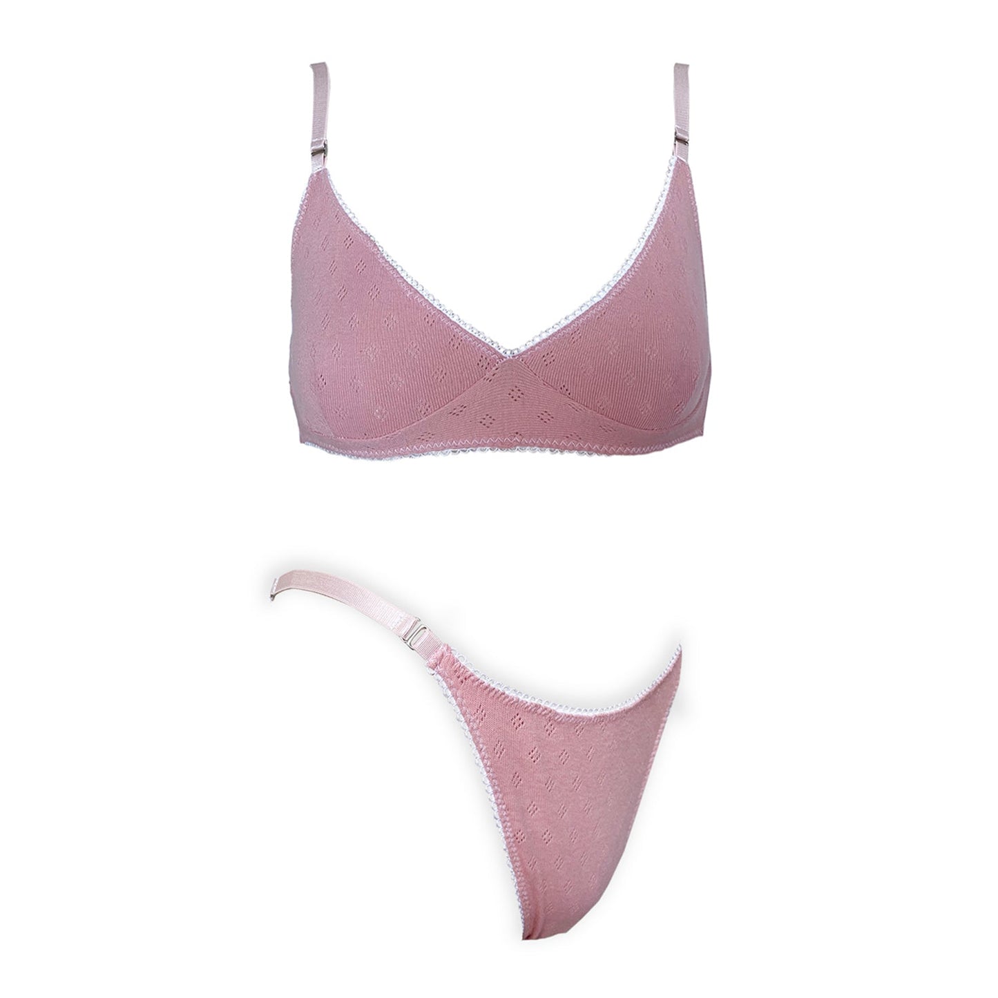 Pink Pointelle Bra