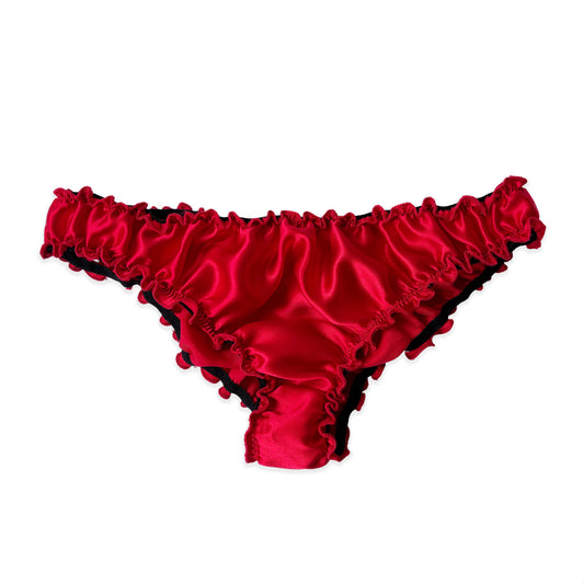 Ruby Red Silk Ruffle Knickers