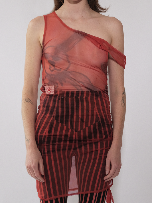 Multiway Tank In Bunny Mesh Orange
