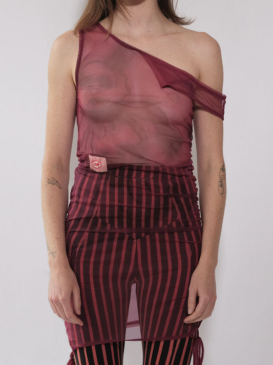 Multiway Tank In Bunny Mesh Blood