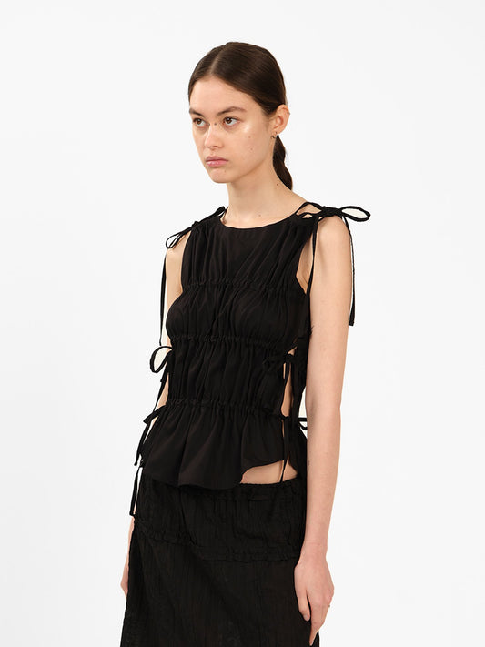 Ruched Vest (black)