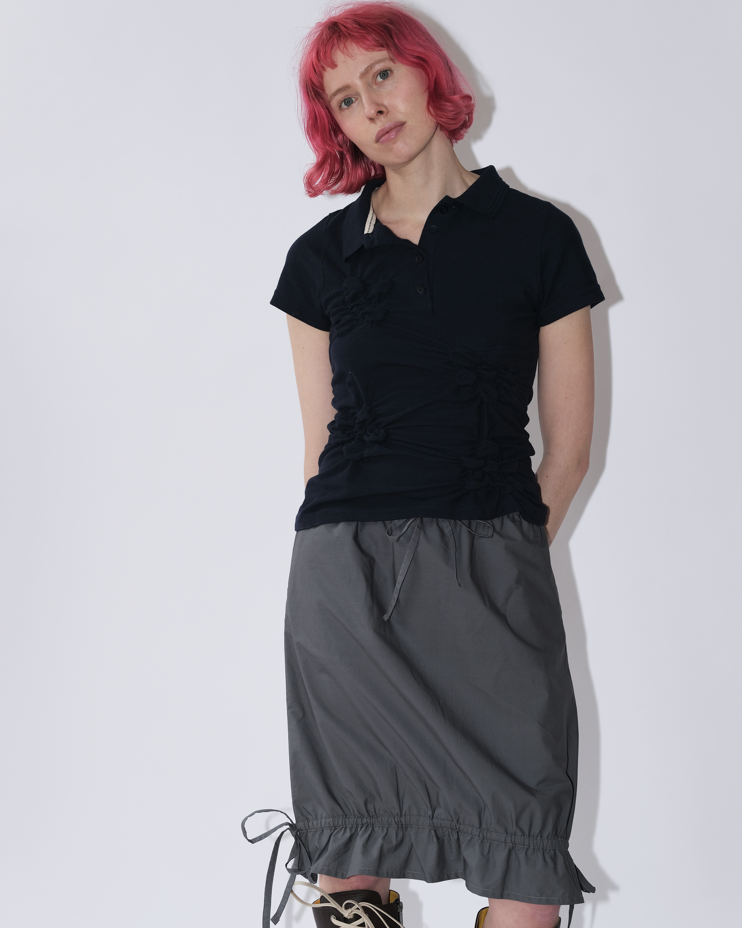 ruched bubble skirt
