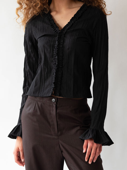 Crinkle Ruffle Shirt