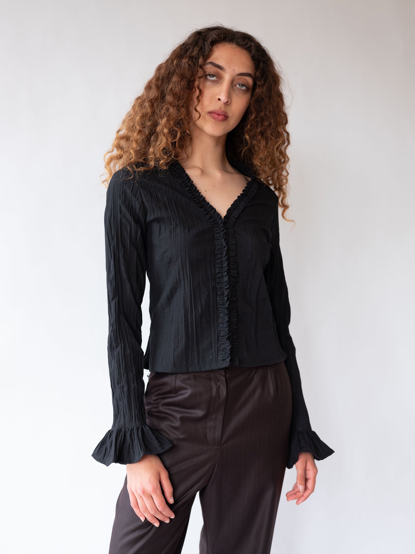 Crinkle Ruffle Shirt