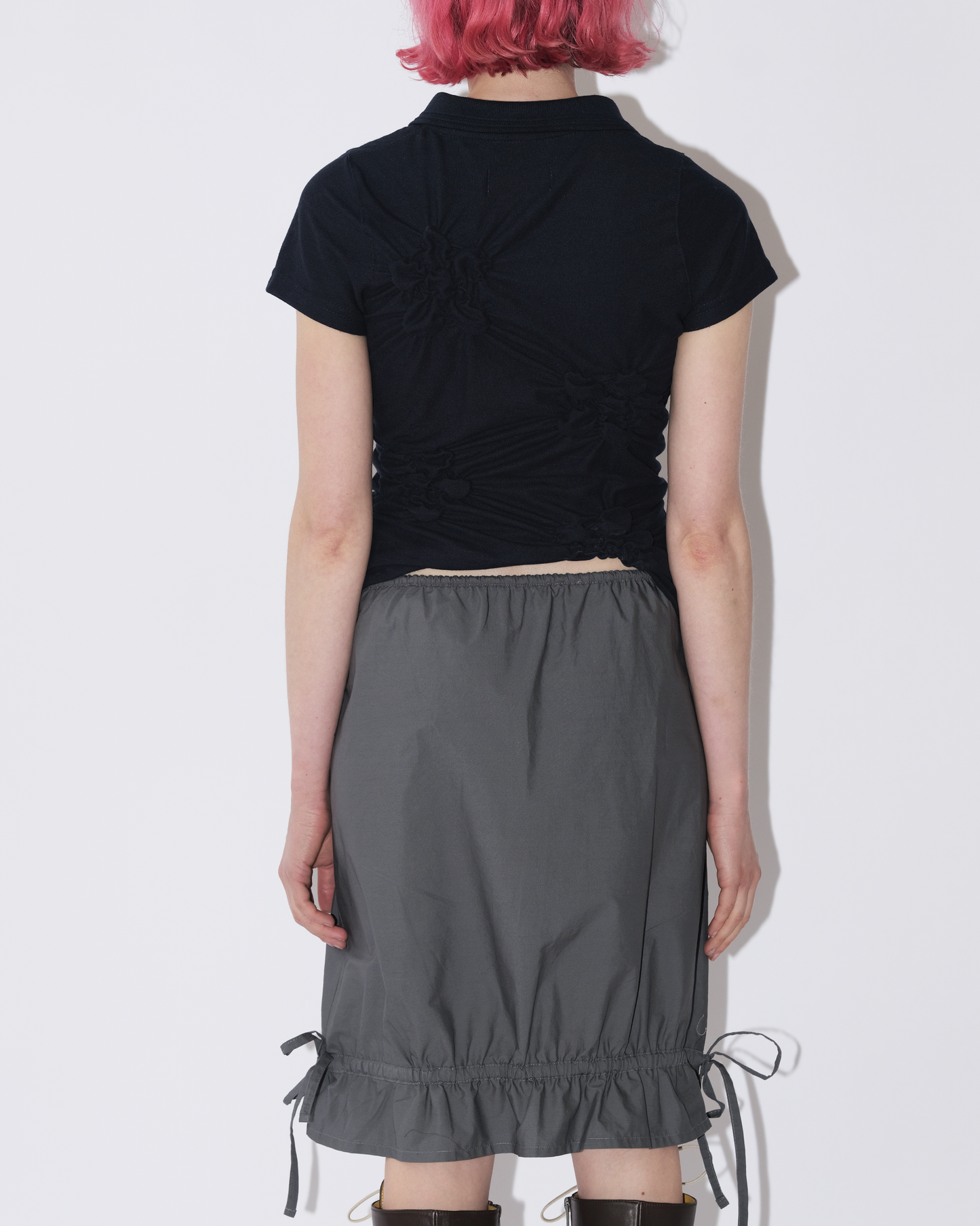 ruched bubble skirt