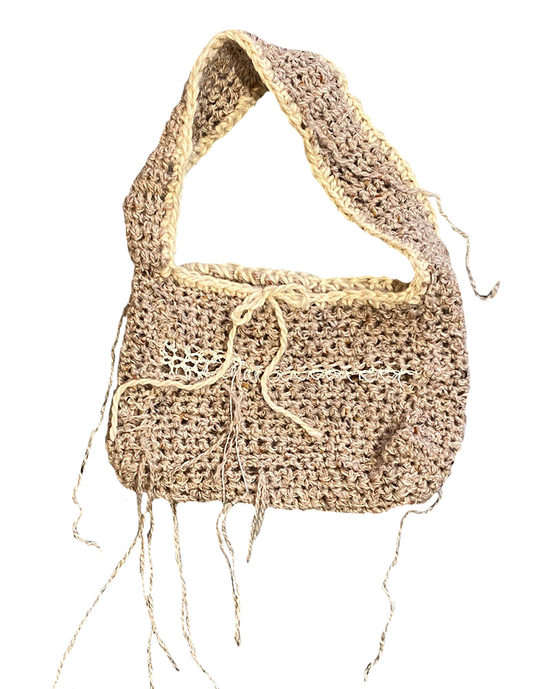 Beige/Ivory Crochet Bag
