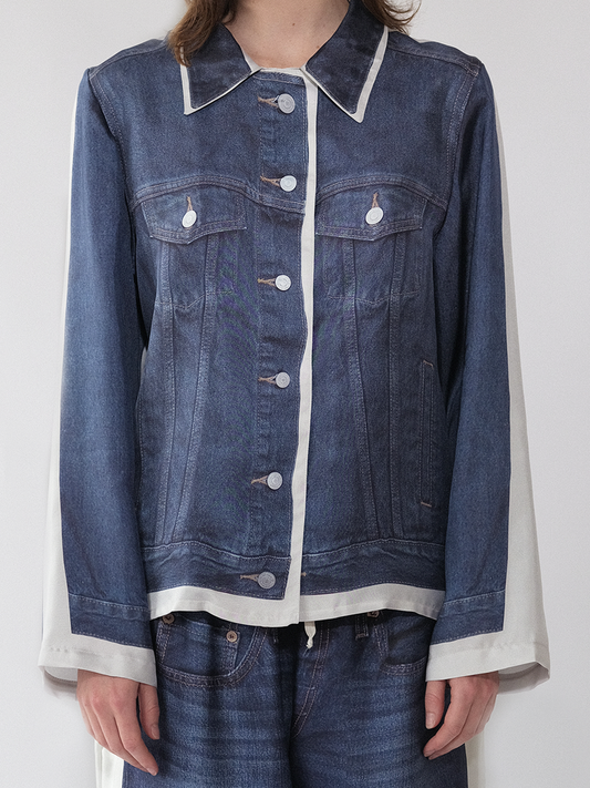 Double "Denim" Silk Shirt