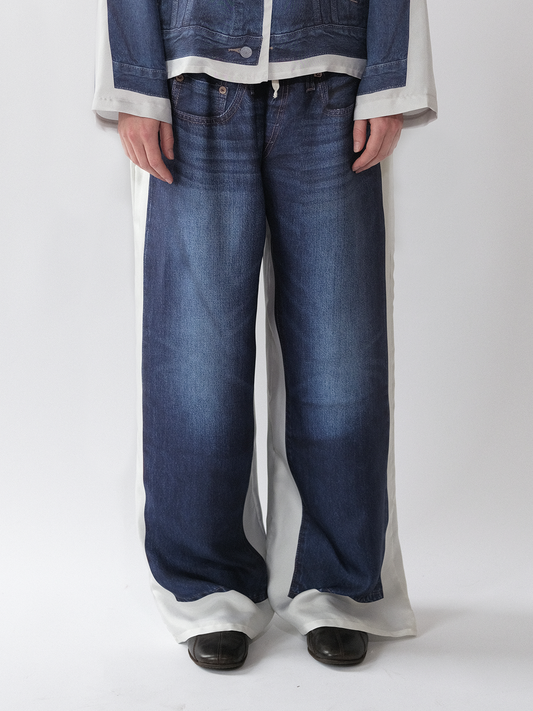 Double "Denim" Silk Trousers