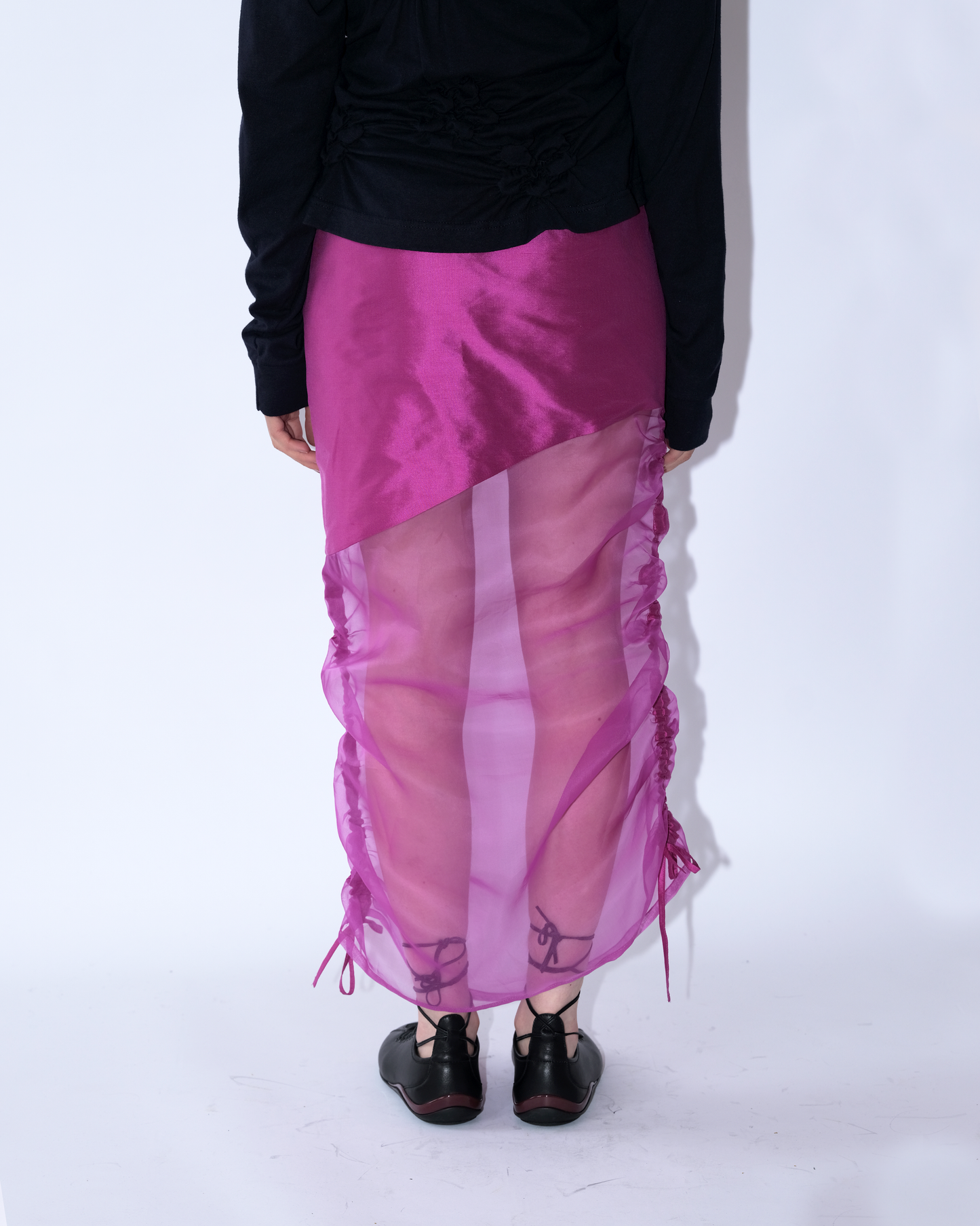 Pink silk skirt