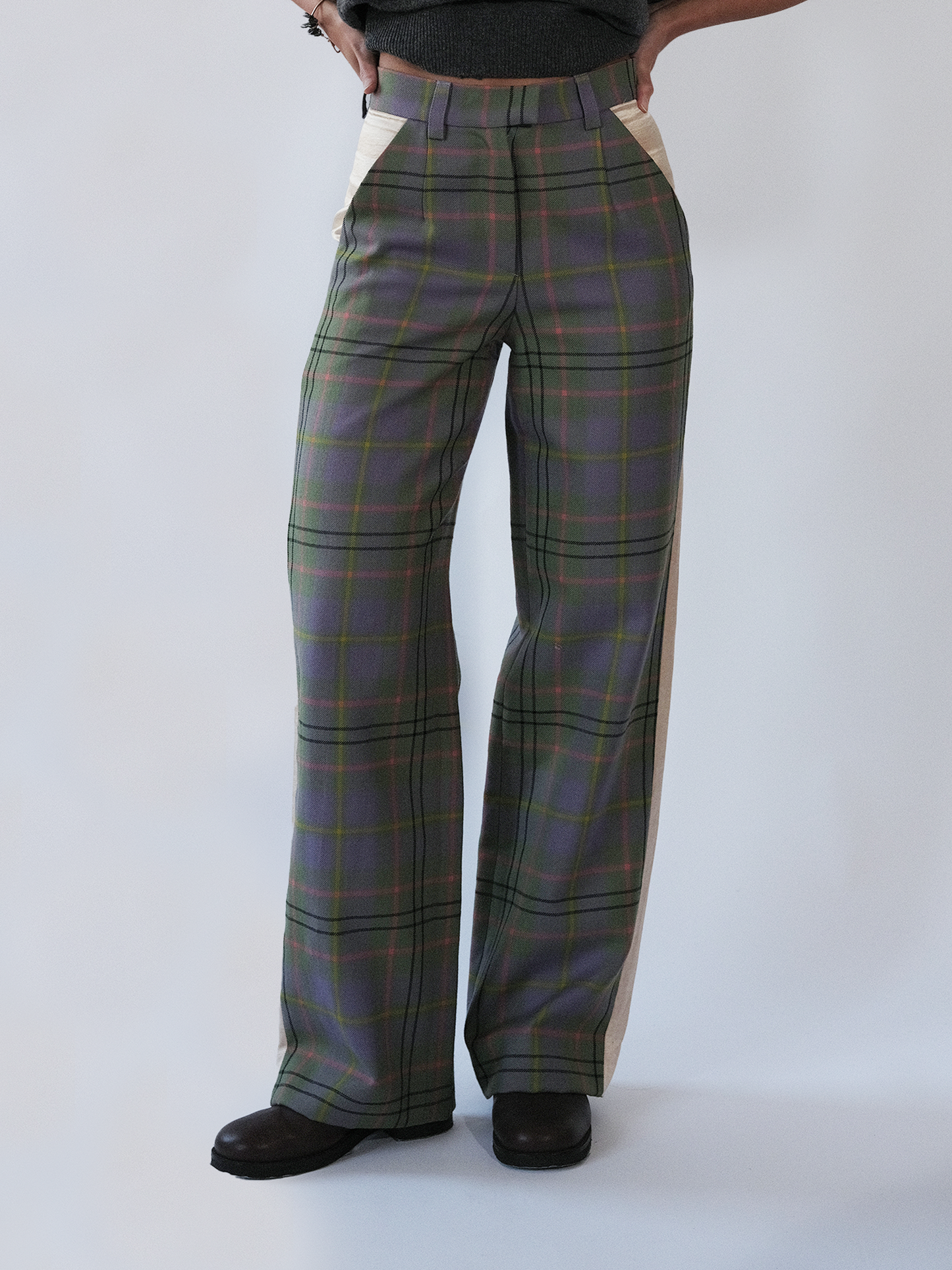 Tartan lilac trousers