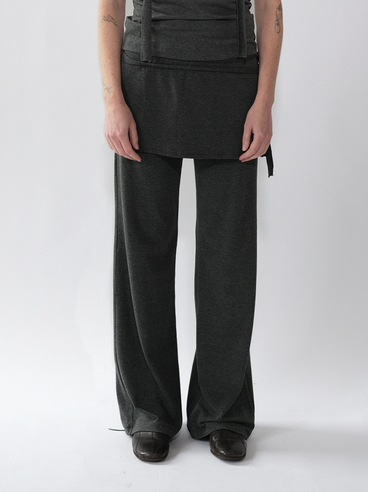 Rope skirt over trousers charcoal