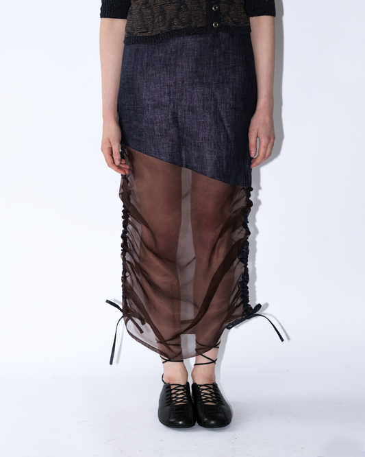 Silk Rushed Skirt