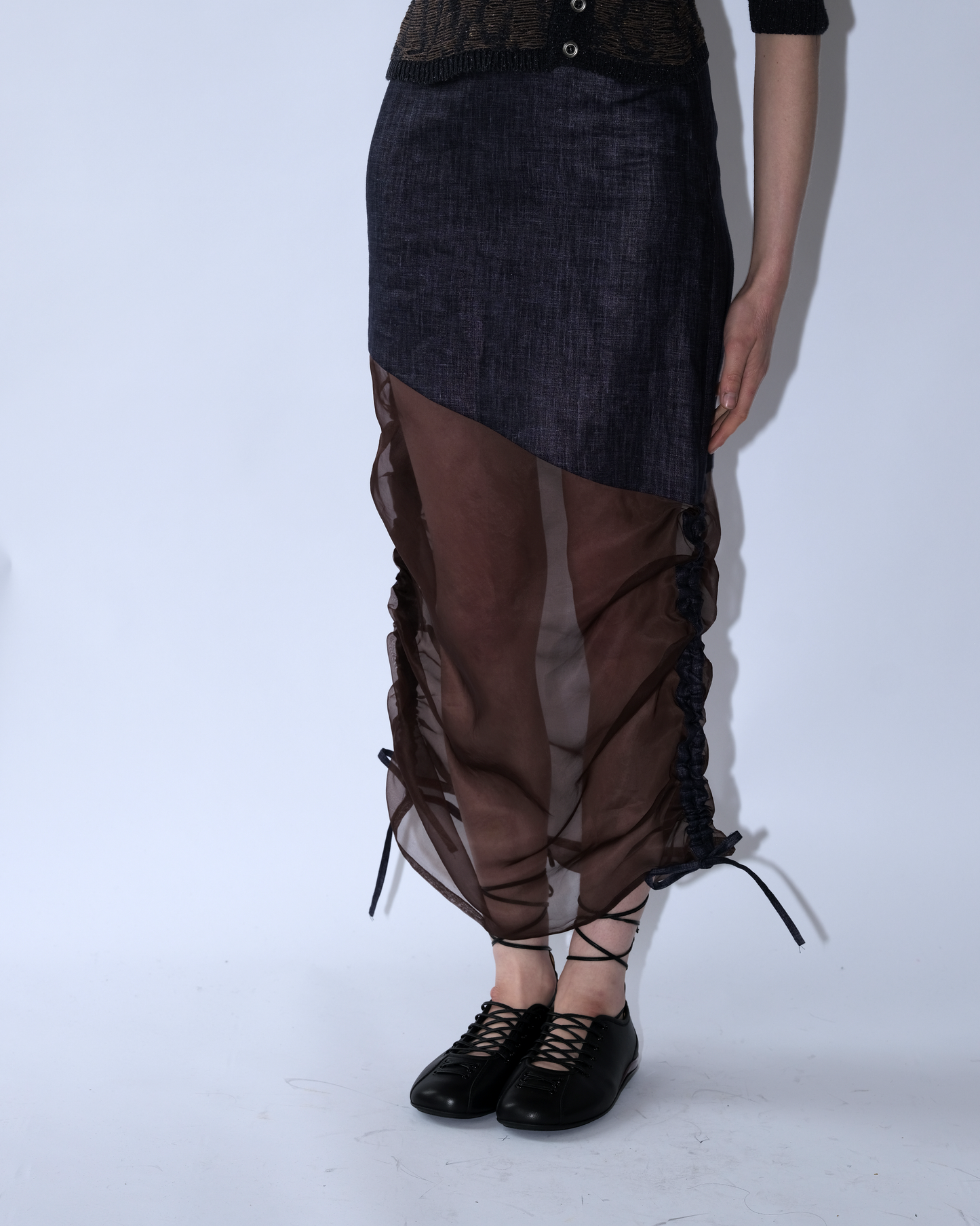 Silk Rushed Skirt