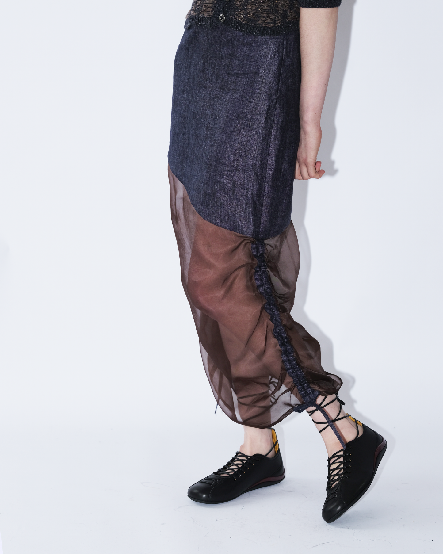 Silk Rushed Skirt