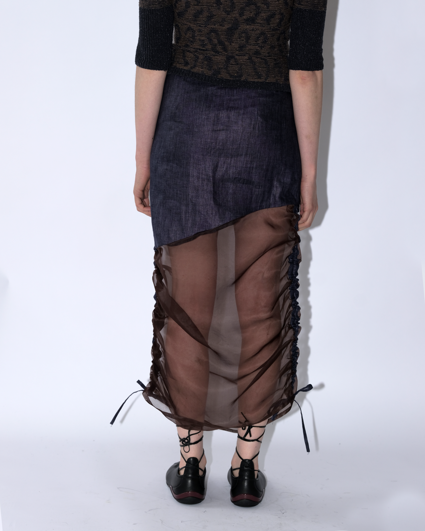 Silk Rushed Skirt