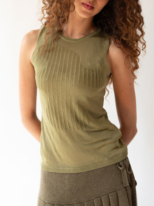Arp Knitted Vest Olive